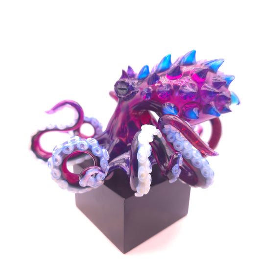 Gold purple octopus sculpture
