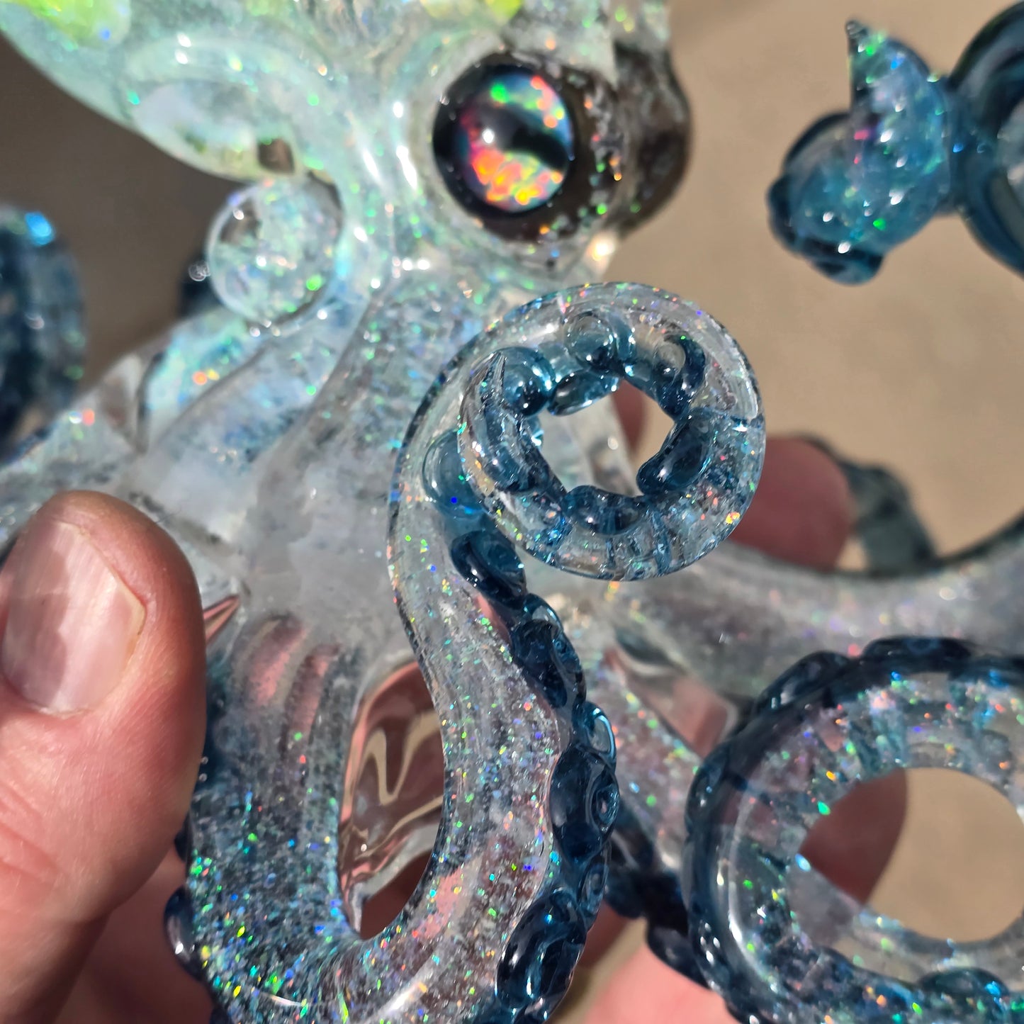 Full crushed opal octopus sculpture