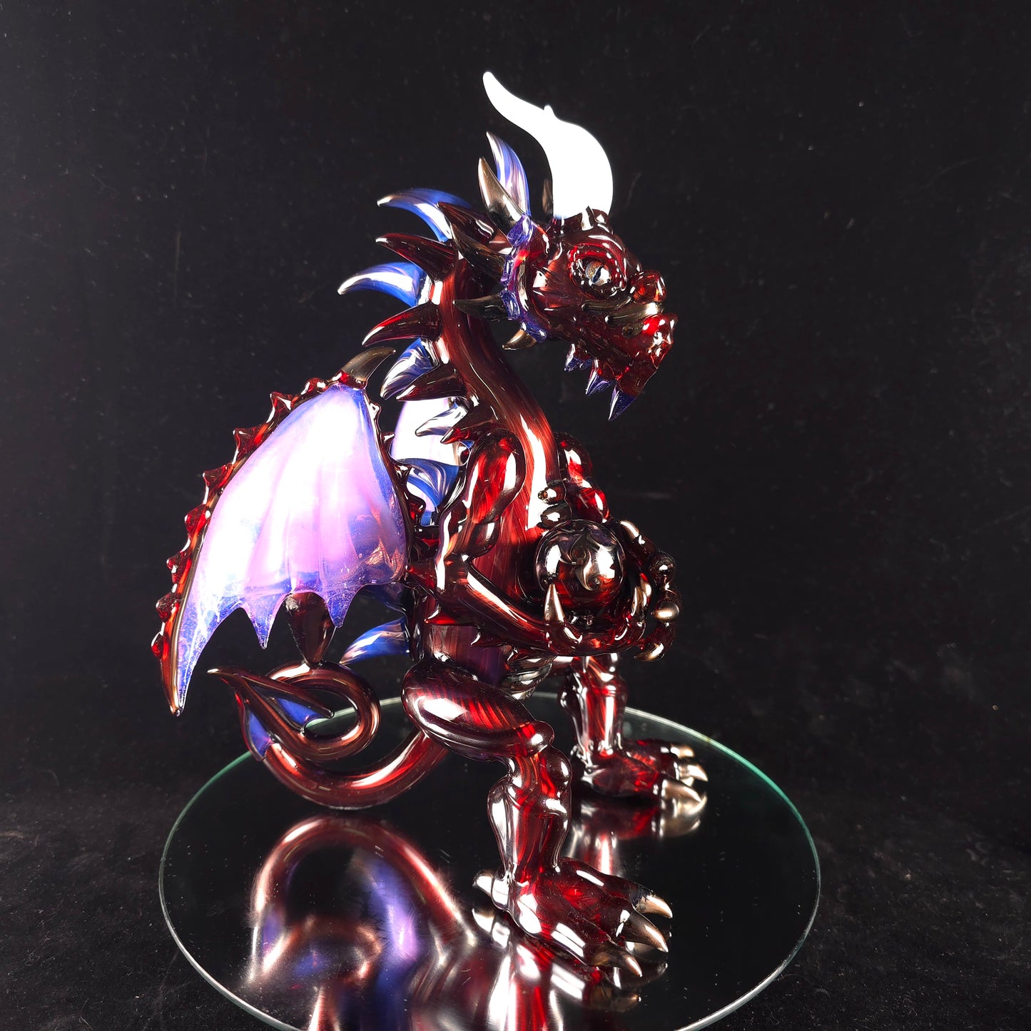 Candy apple red dragon sculpture