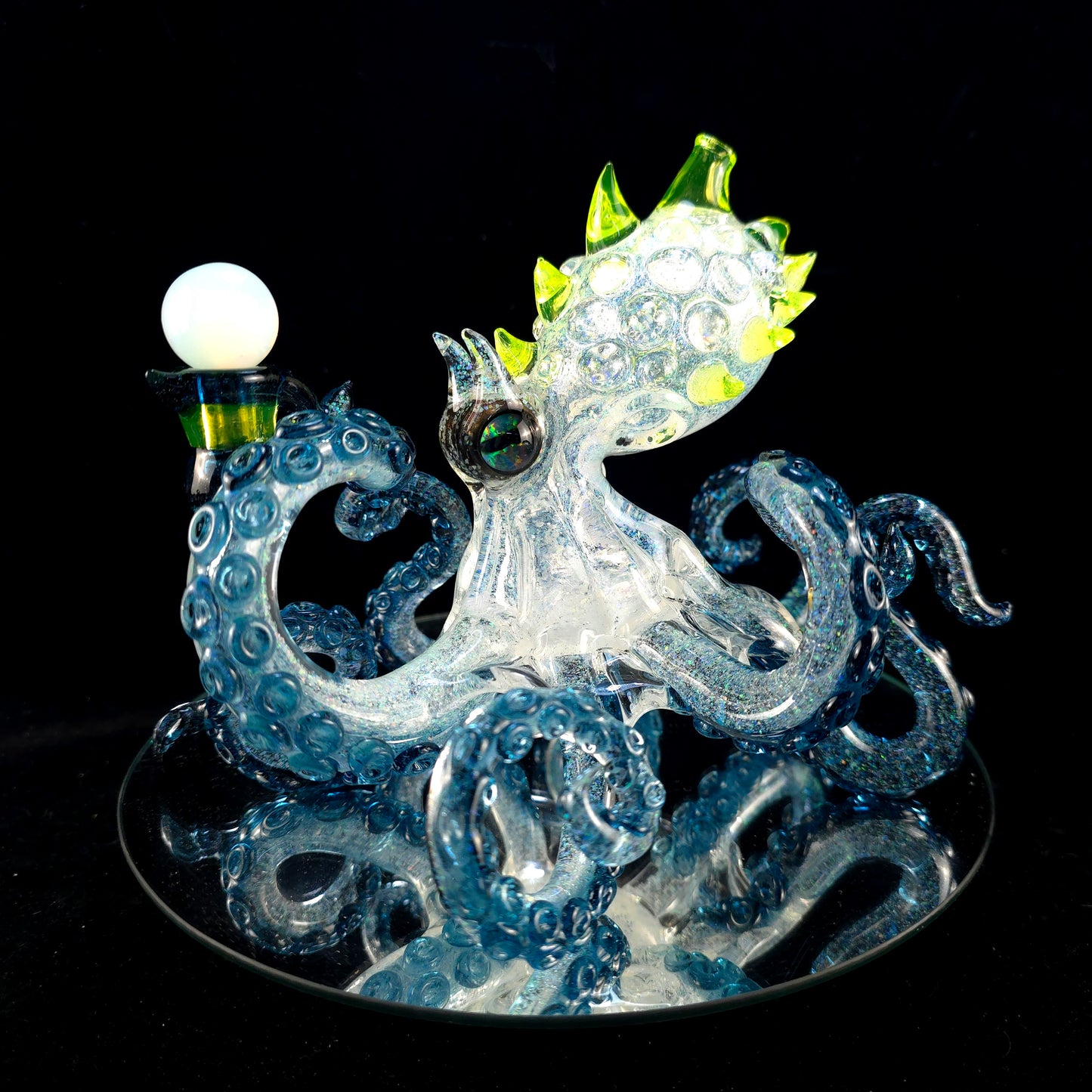 Full crushed opal octopus sculpture