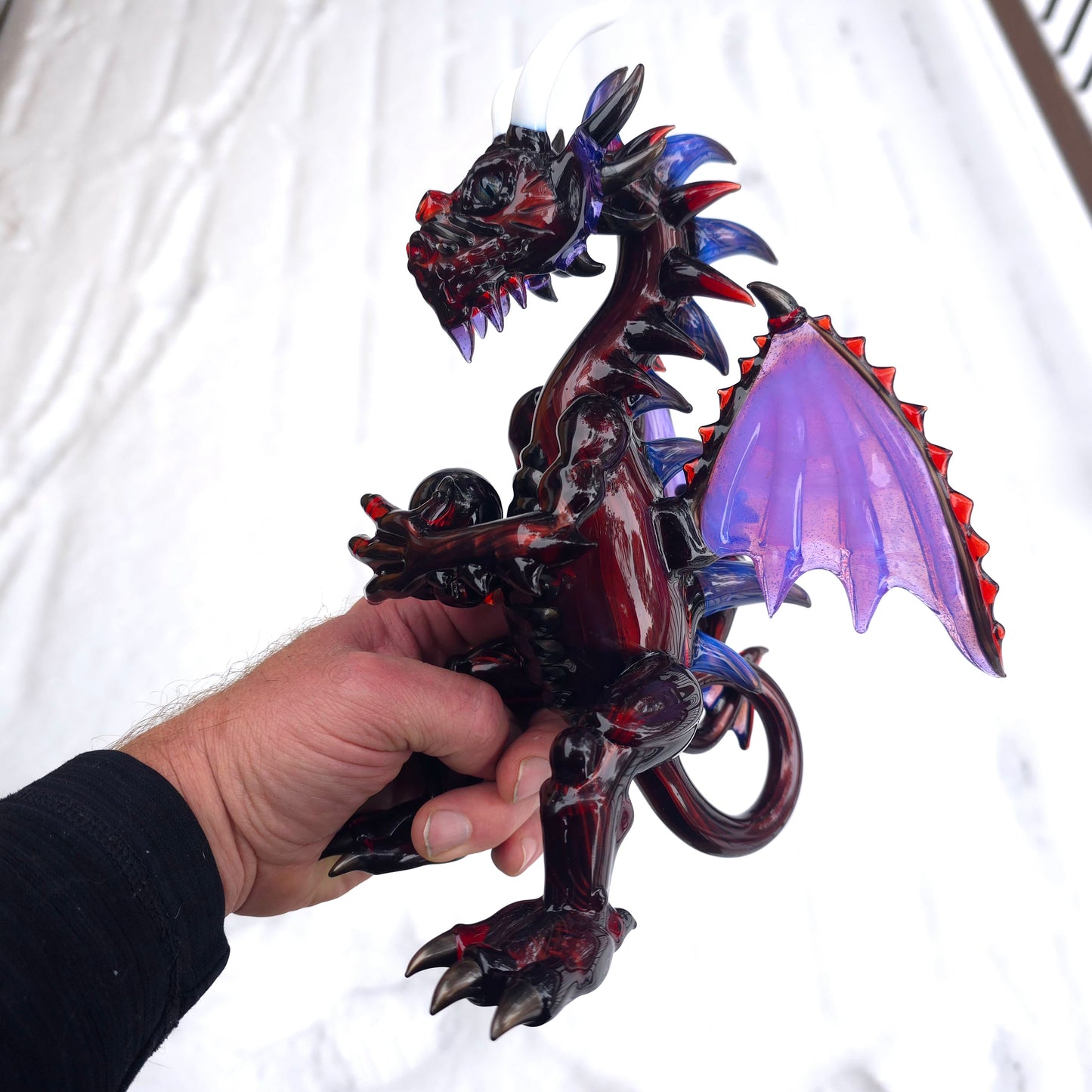 Candy apple red dragon sculpture
