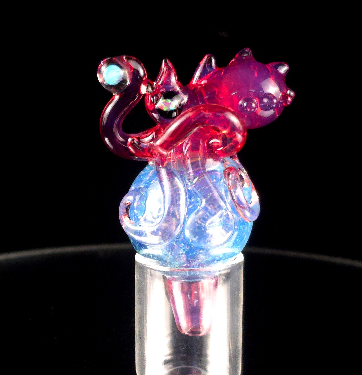 Karmaline and crushed opal over metaterrania octopus cap