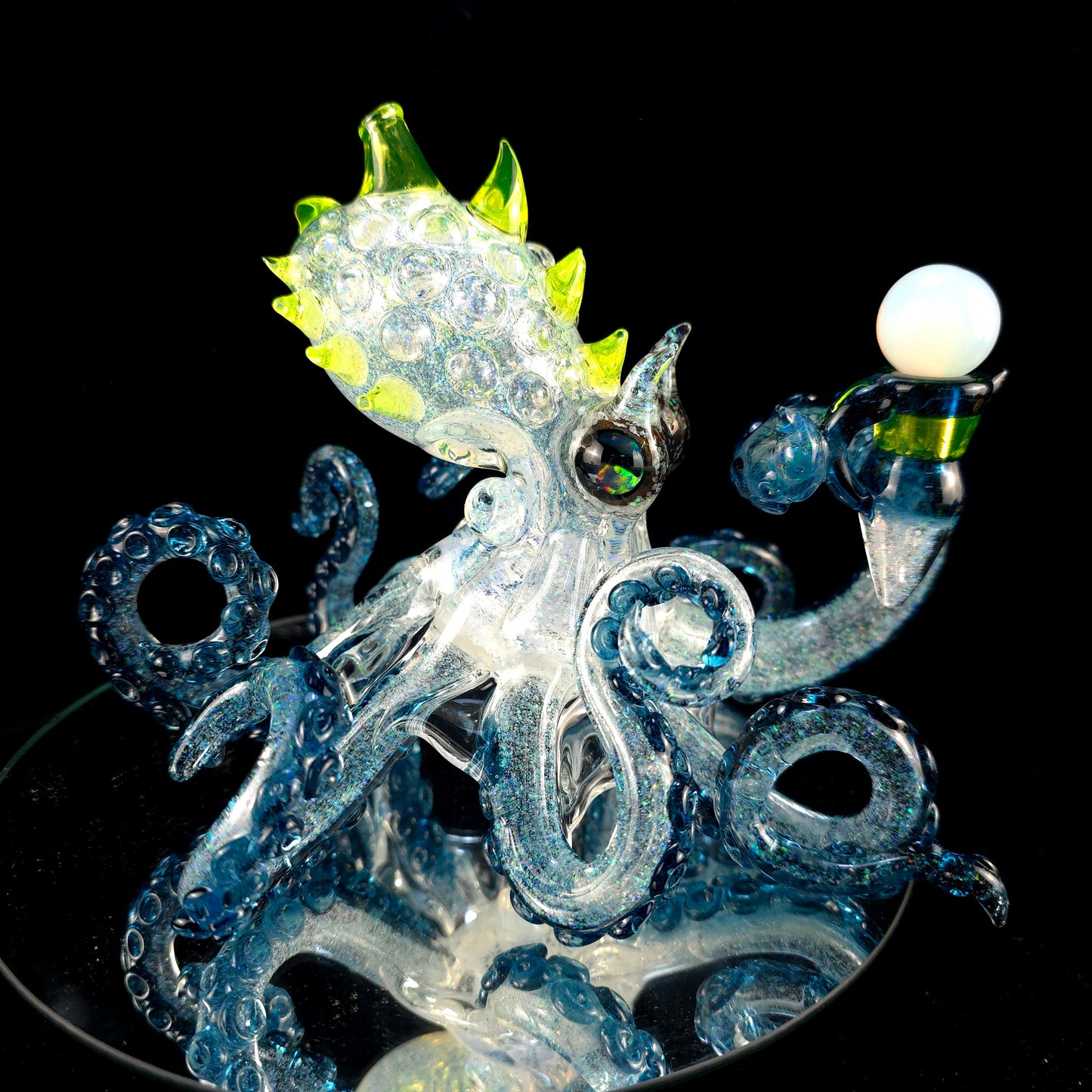 Full crushed opal octopus sculpture