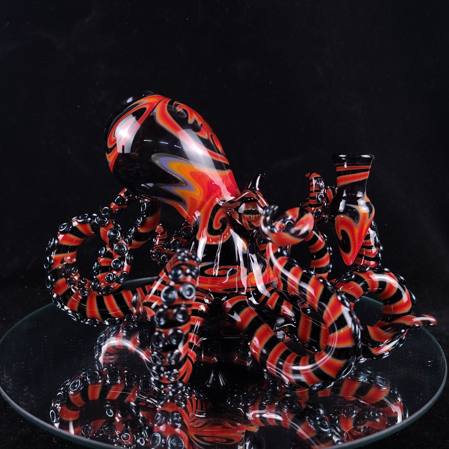 Tribal fire octopus sculpture