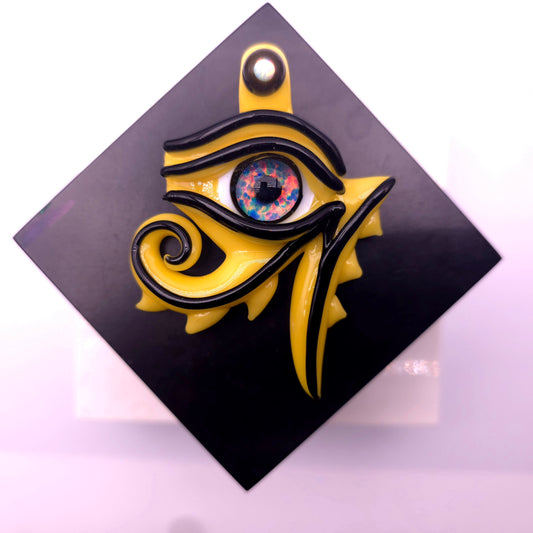 Canary opal eye of Ra pendant