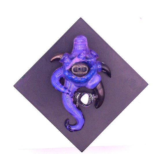 Pink slyme sculpted octopus eye pendant