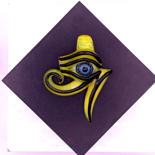 Opal yellow mini eye of Ra pendant