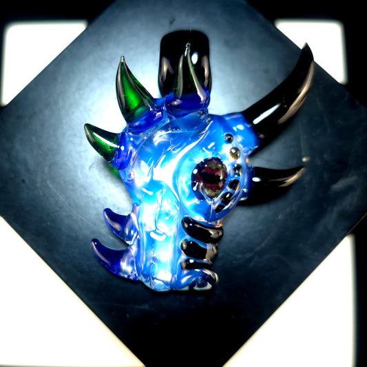 Moonstone dragons head pendant