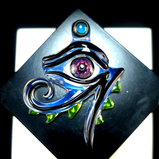 Moonstone and ion eye of Ra pendant