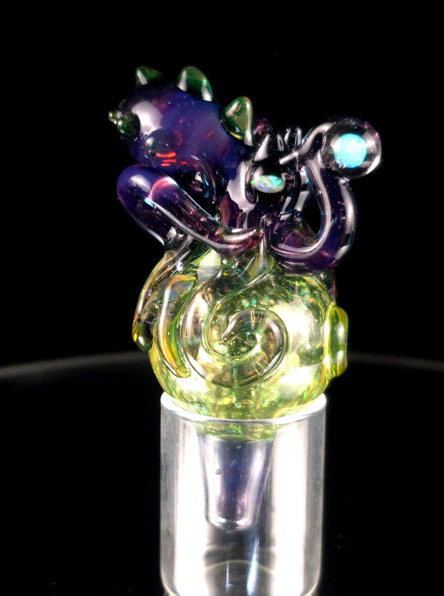 Crushed opal and multi layered color octopus cap