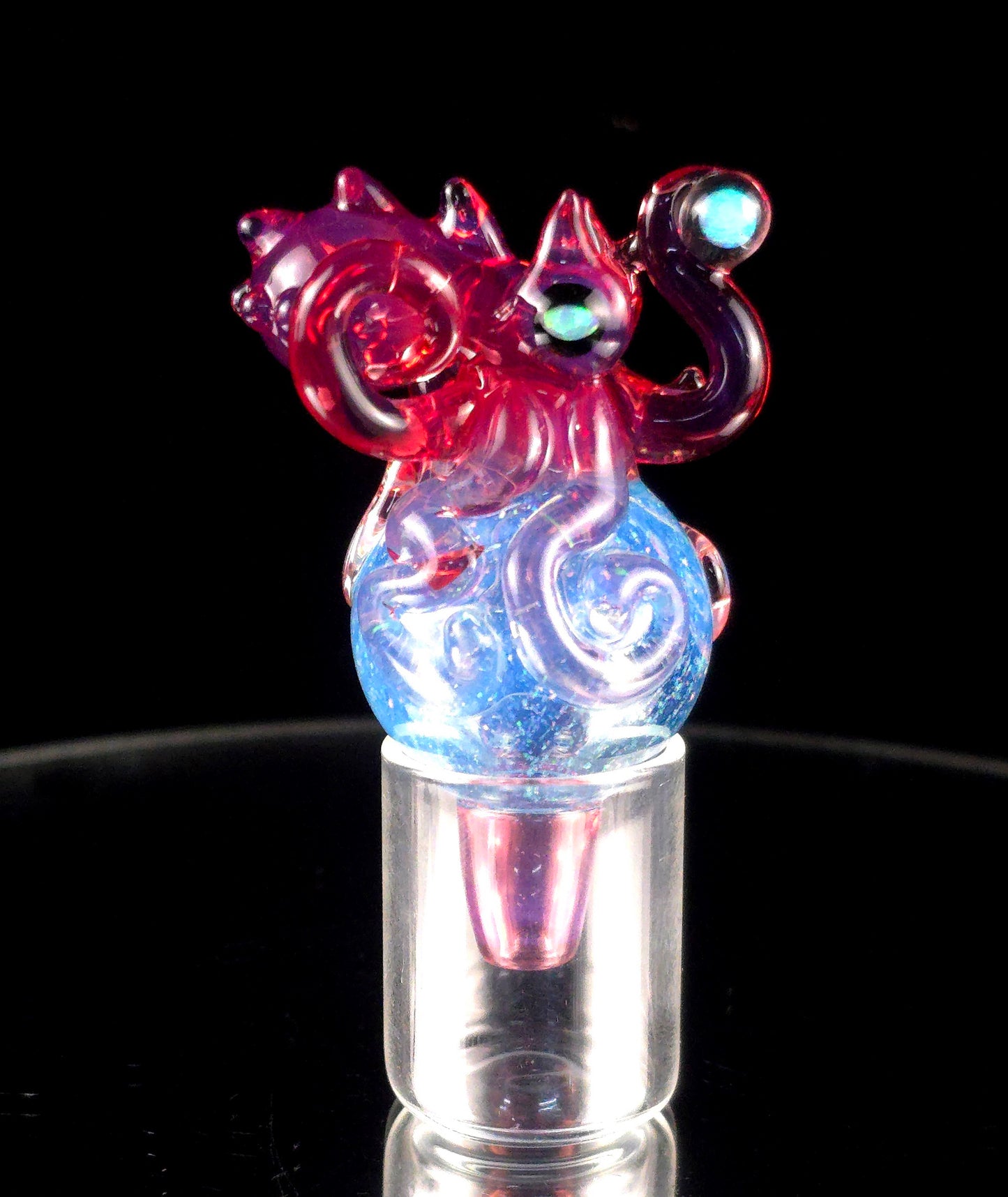 Karmaline and crushed opal over metaterrania octopus cap