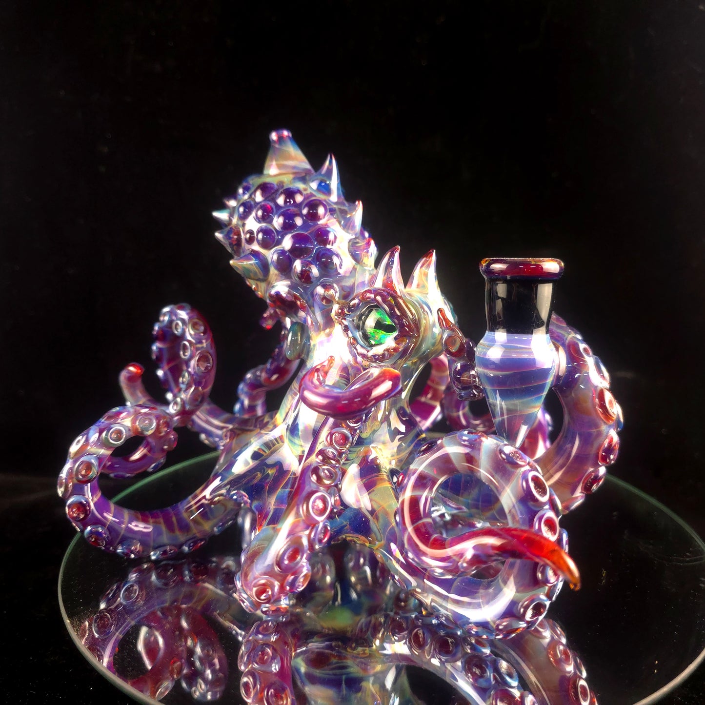 Amber purple octopus with opal eyes!